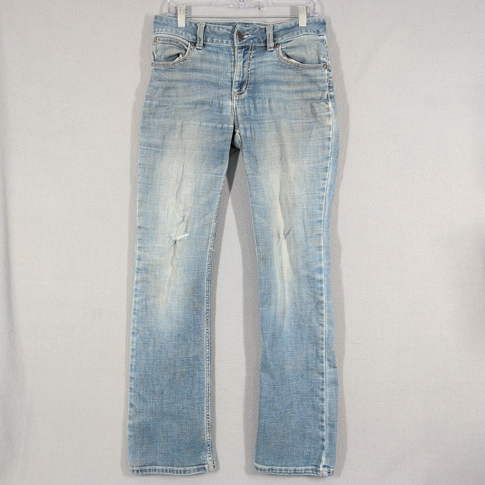 Wrangler Jeans Women 34 Light Wash Boot Cut Embroidered Western Denim Distressed